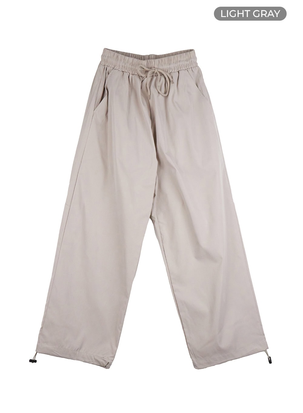 banded-string-straight-leg-pants-og429 / Light gray