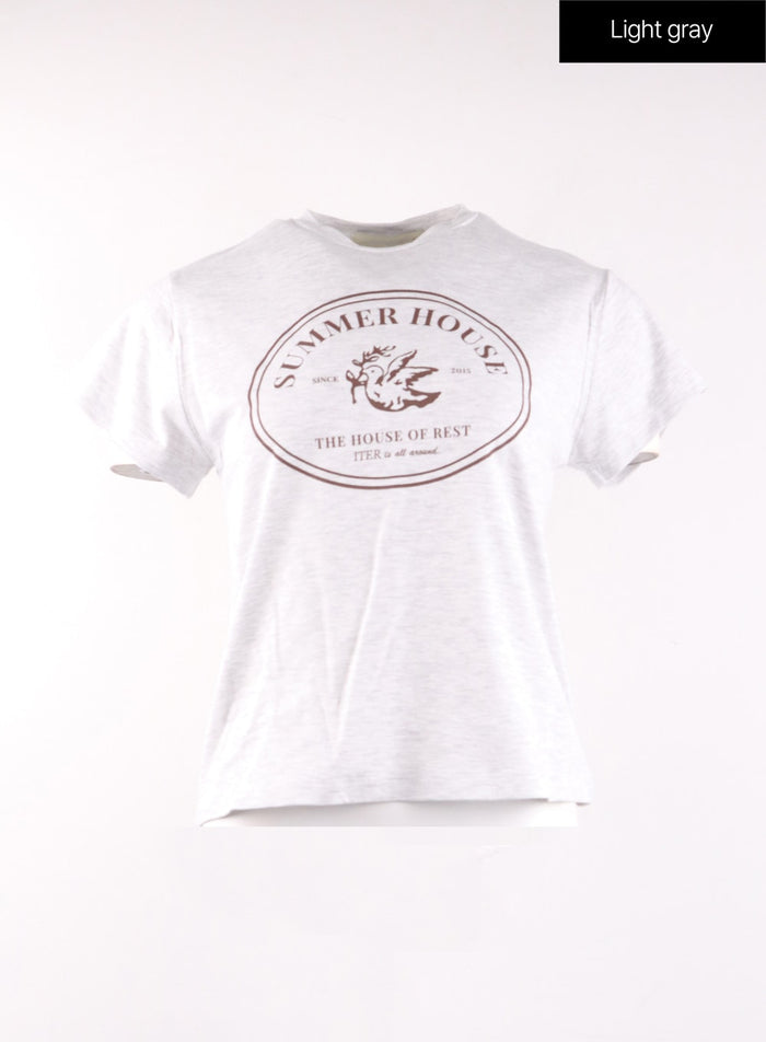 graphic-lettering-tee-of405 / Light gray