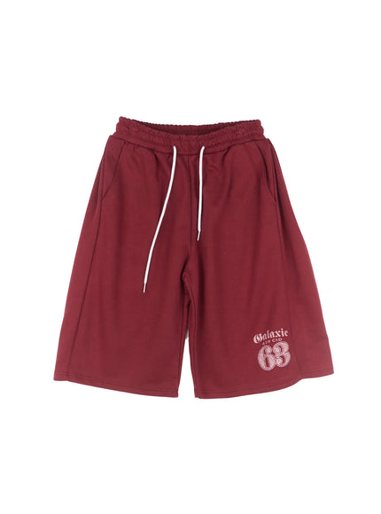 graphic-bermuda-sweatshorts-cu517 / Red