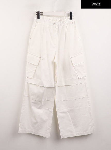 cargo-straight-leg-pants-cj412 / White