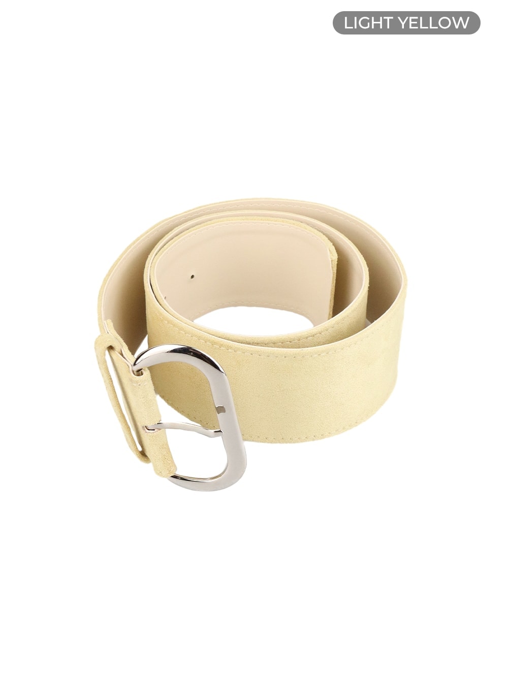 solid-suede-thick-belt-cm421 / Light yellow