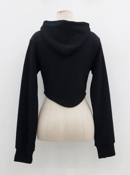 Crop Hooded Zipper Jacket CD02