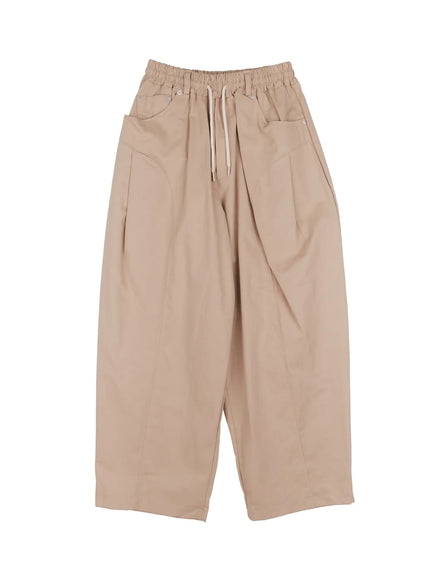 Loose Fit Pintuck Wide Cotton Pants CO501