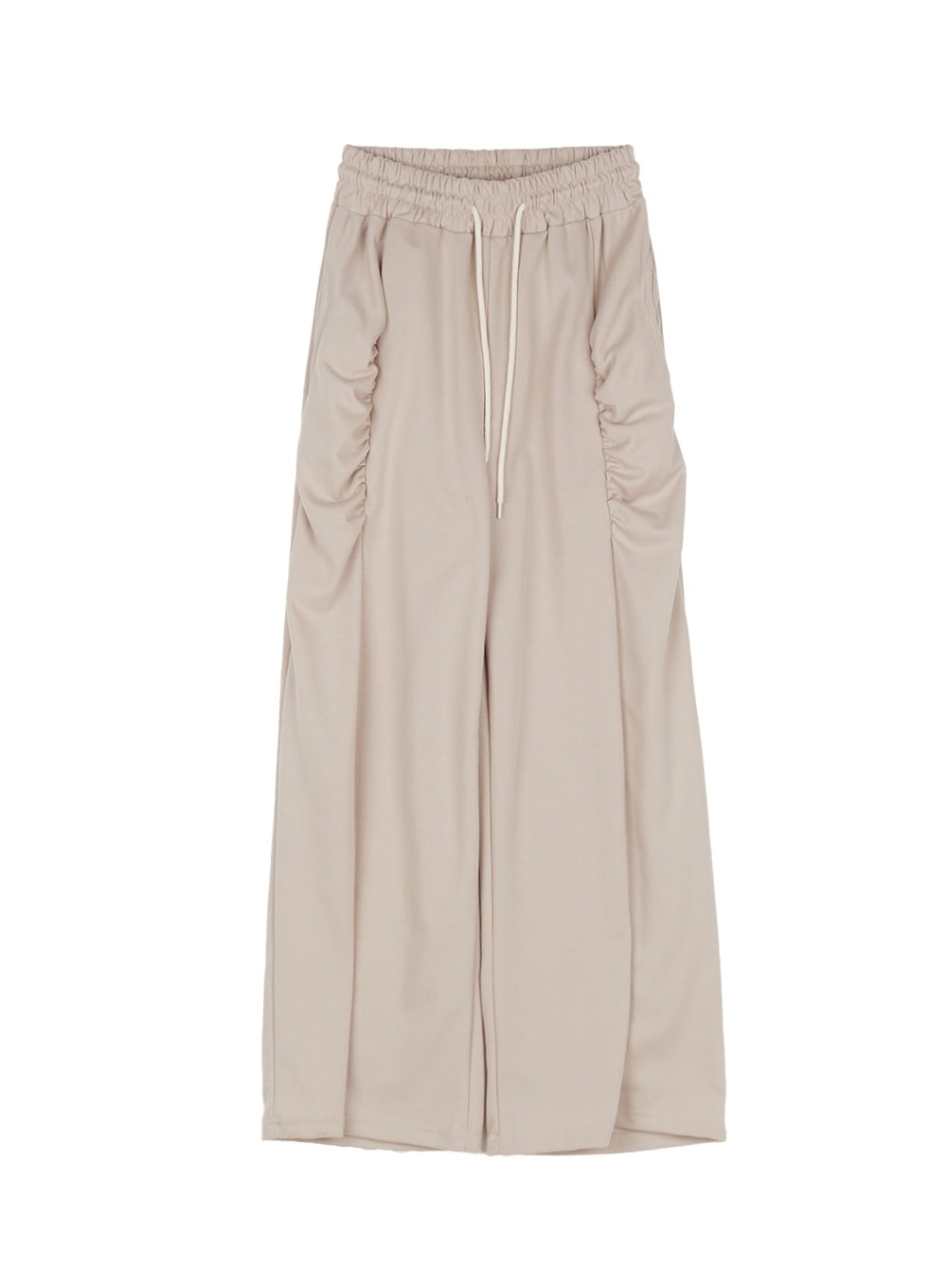 shirred-wide-fit-sweatpants-cy506 / Beige