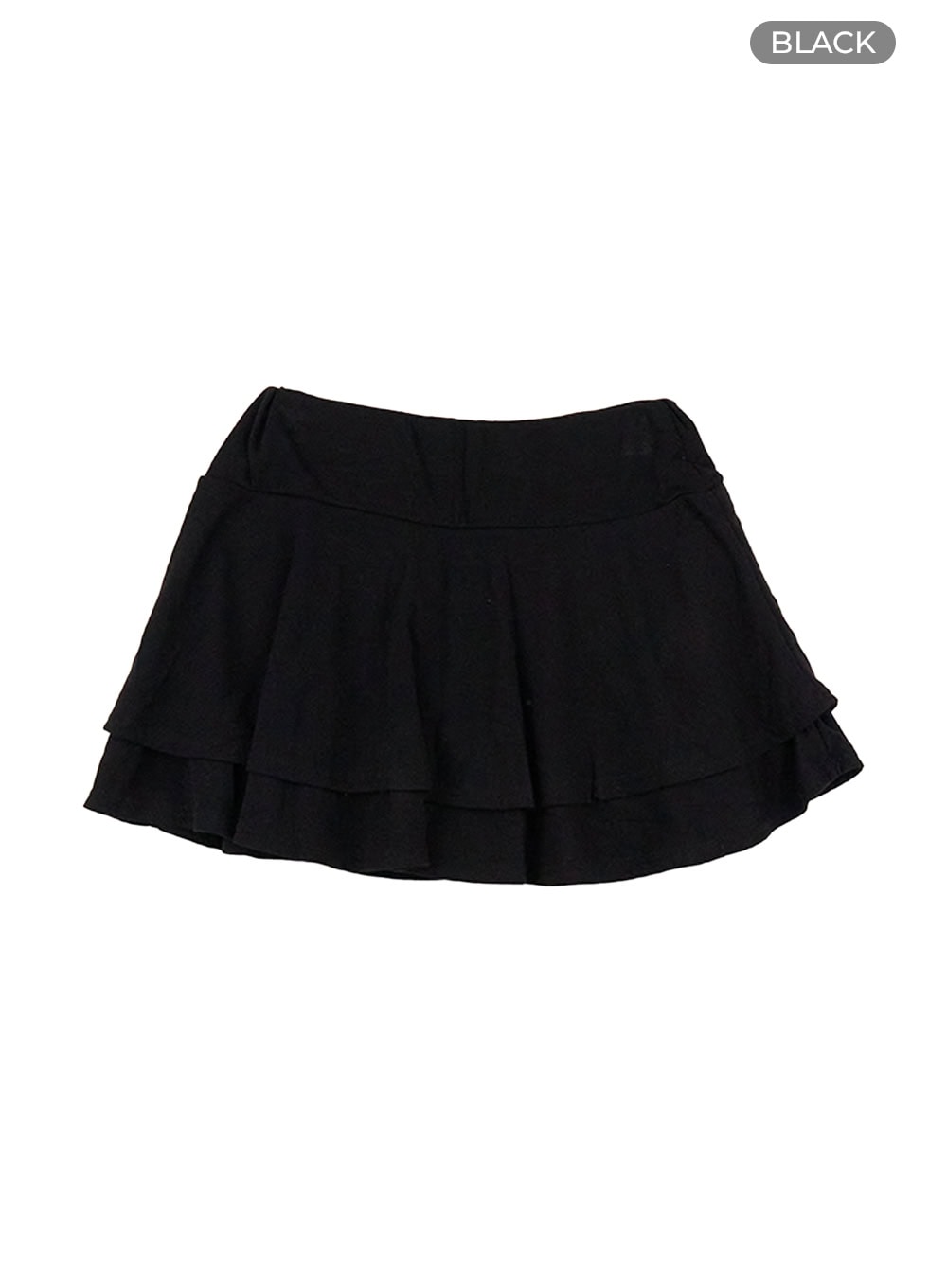 chic-ruffle-band-mini-skirt-cs410 / Black