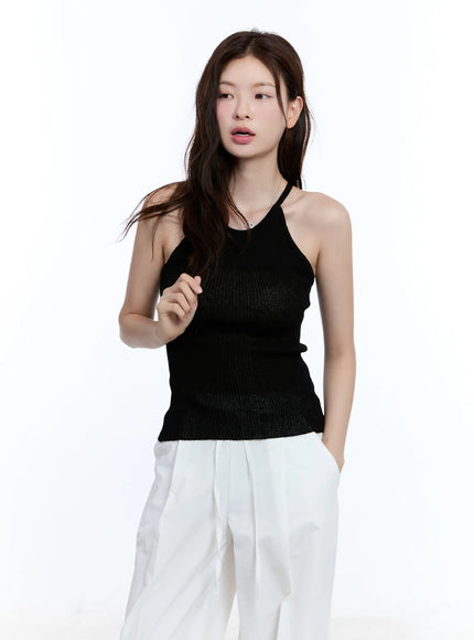 linen-halter-top-cu513 / Black