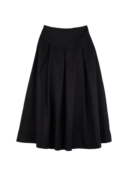 Flared Pintuck Midi Skirt CF503