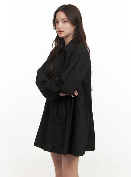 A-Line Shirt Collar Dress CJ515