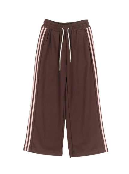 cotton-wide-leg-trackpants-ca516 / Brown