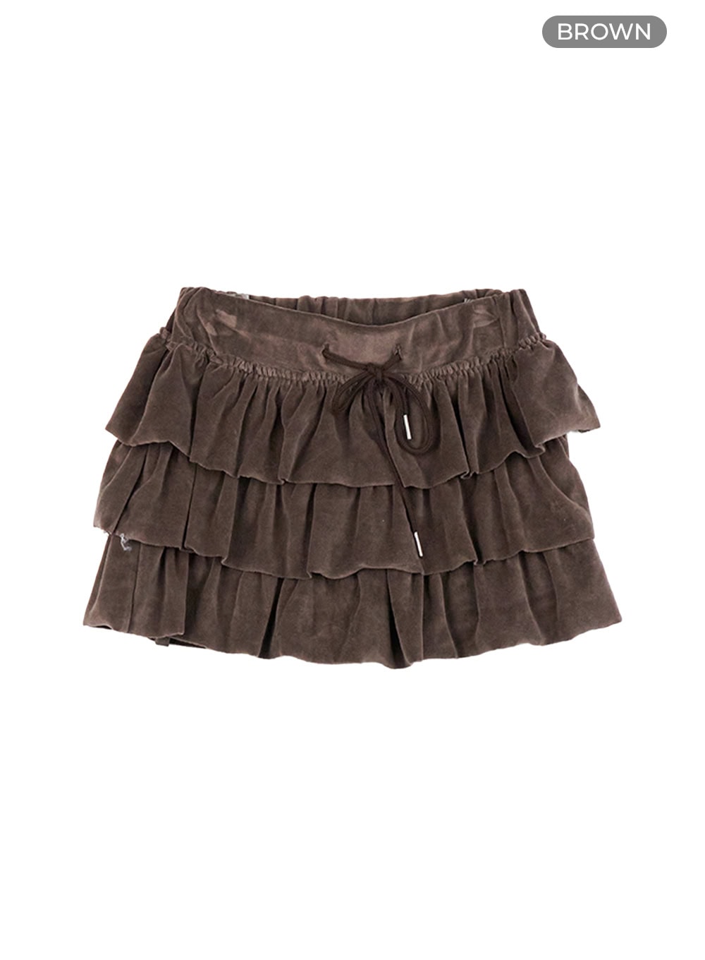 flirty-ruffle-mini-skirt-co424 / Brown