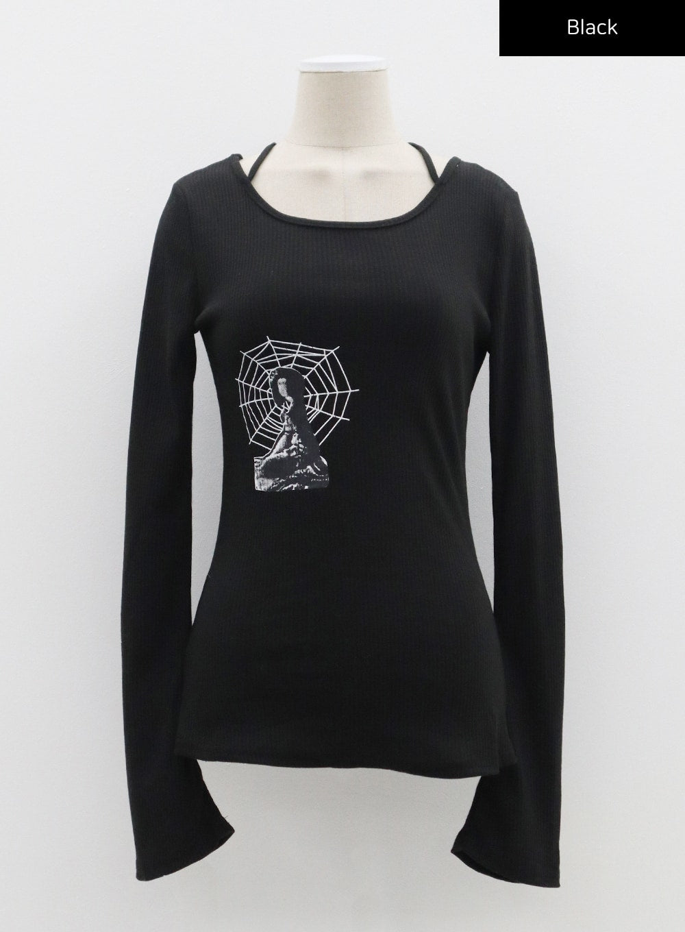 Graphic Ribbed Knit Top CF309