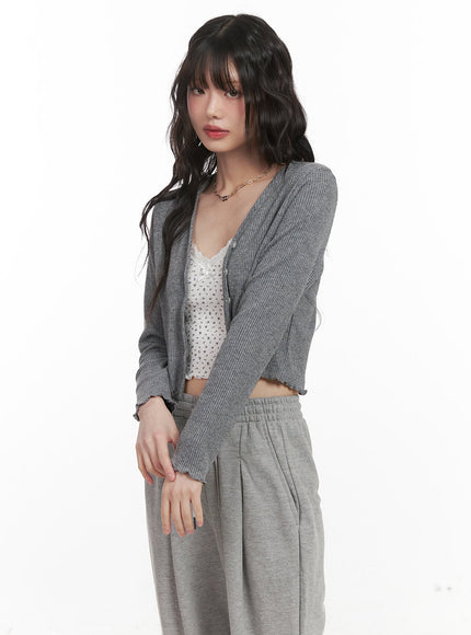 V-Neck Buttoned Crop Cardigan CJ528