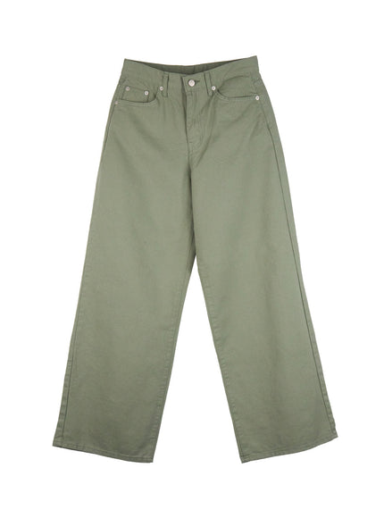 cotton-wide-leg-pants-cf503 / Green
