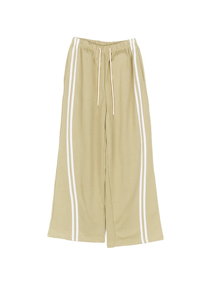 adjustable-striped-sweatpants-cf518 / Light green