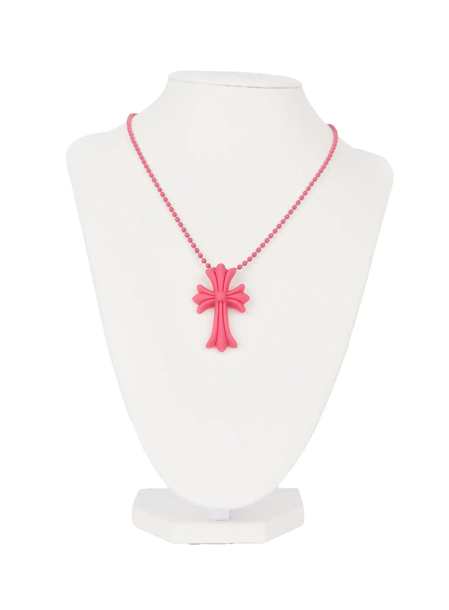 black-cross-pendant-necklace-cl528 / Pink