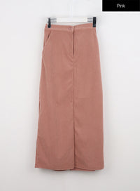 slit-corduroy-maxi-skirt-on315 / Pink