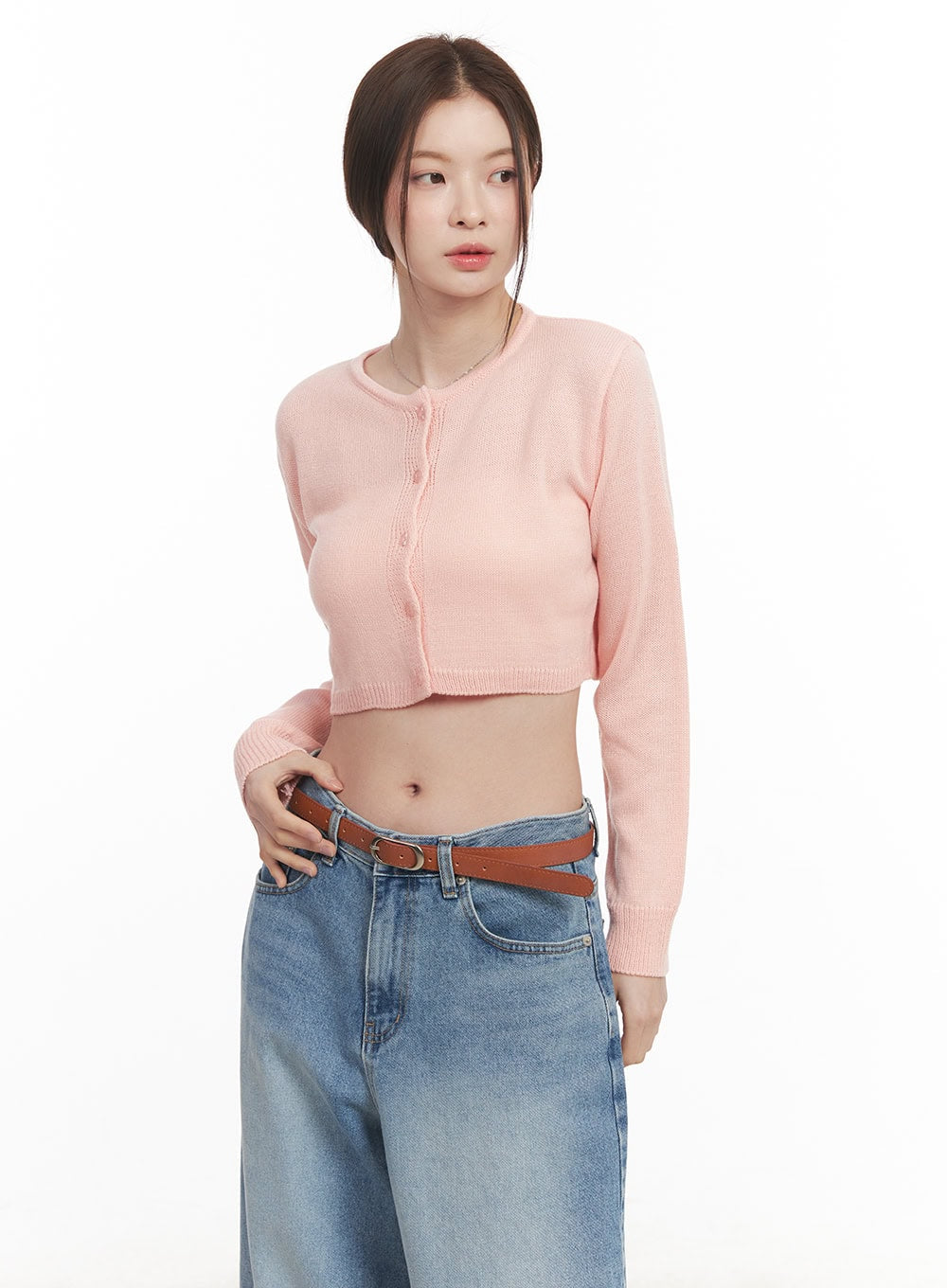 Round Neck Cropped Cardigan CM512