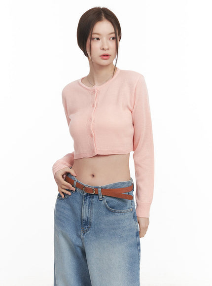 Round Neck Cropped Cardigan CM512