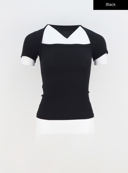 Square Neck Knit Tee CA320