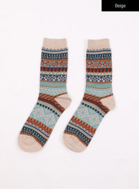 vintage-striped-socks-of405 / Beige