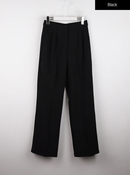 pintuck-wide-leg-pants-od327 / Black