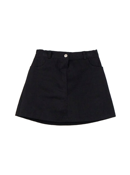 Solid Cotton Mini Skirt CN412