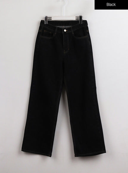 light-washed-straight-leg-jeans-oj422 / Black