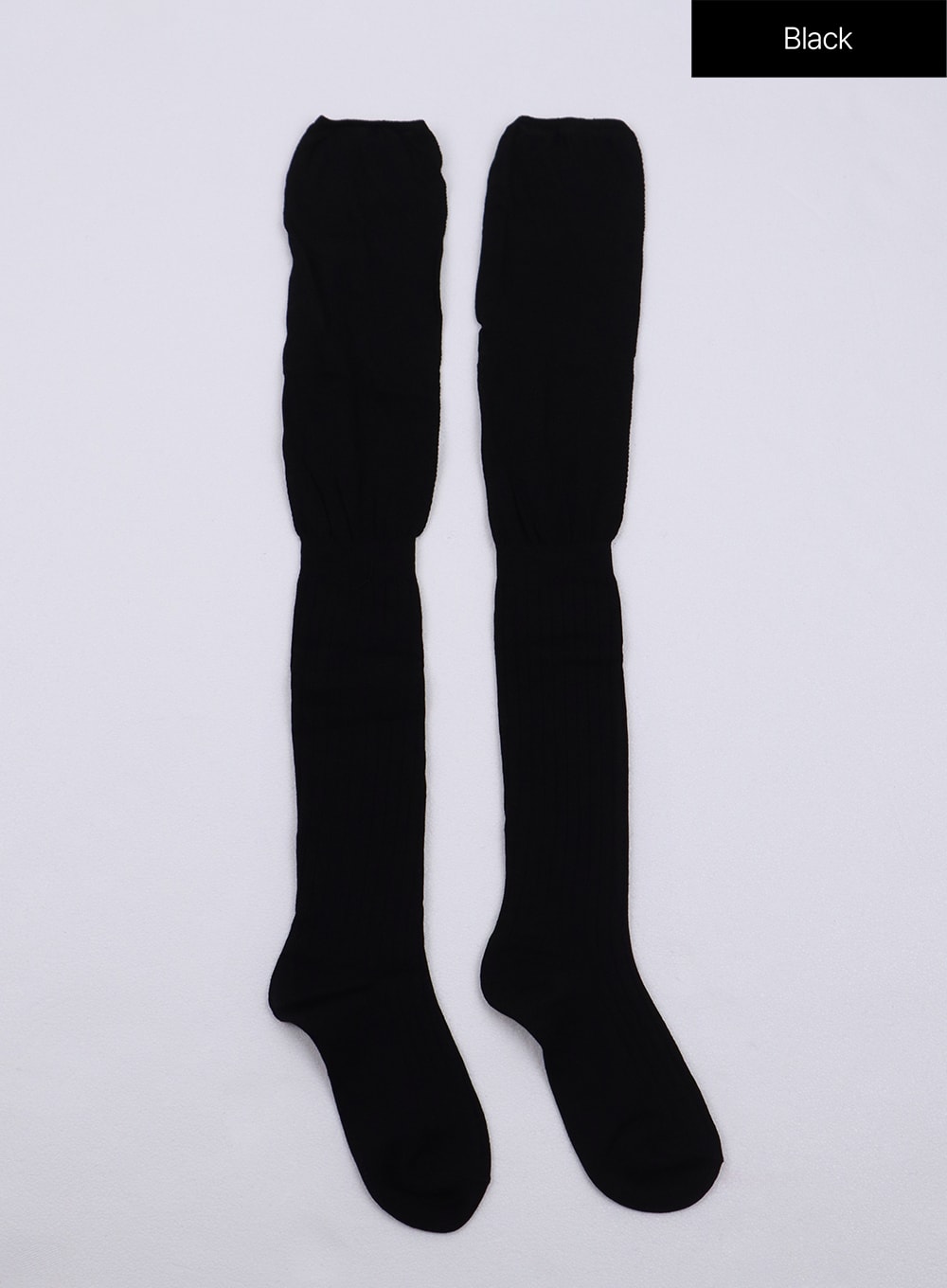 over-the-knee-solid-socks-cj425 / Black