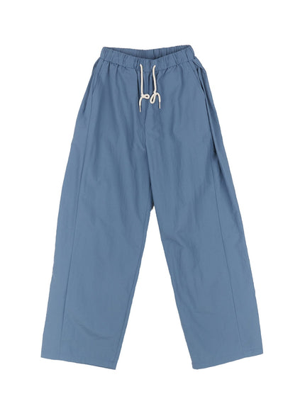 pintuck-wide-fit-windbreaker-pants-cy523 / Blue