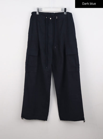 waist-string-cargo-pants-cs325 / Dark blue