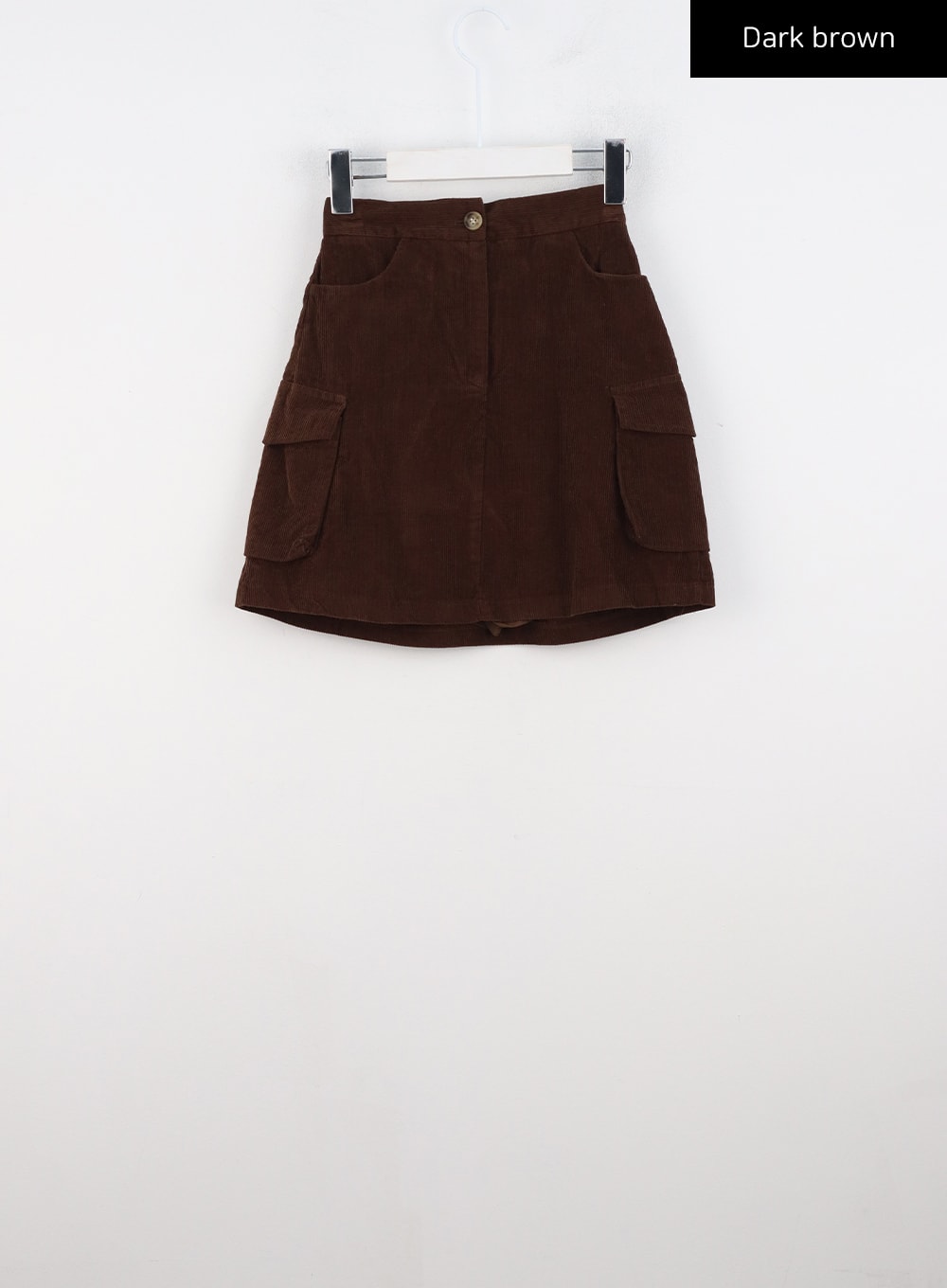 corduroy-cargo-mini-skirt-cn321 / Dark brown