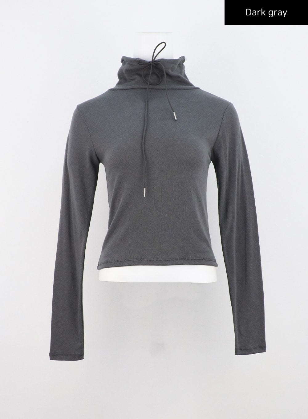 string-turtleneck-long-sleeve-top-cn303 / Dark gray