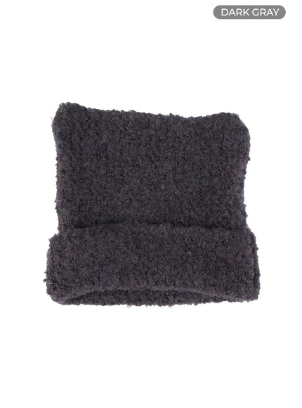 meow-cat-boucle-knit-beanie-oo401 / Dark gray
