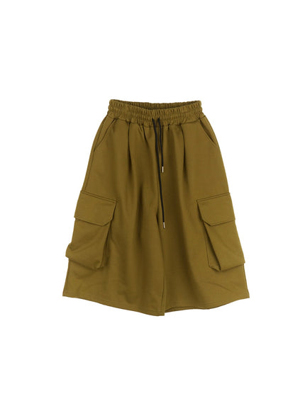 cargo-oversized-bermuda-sweatshorts-cm518 / Dark green