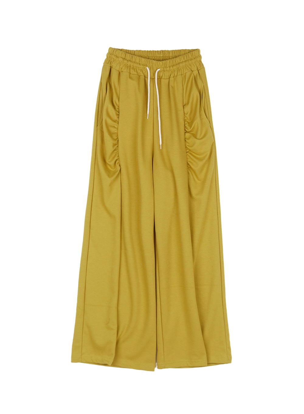 shirred-wide-fit-sweatpants-cy506 / Dark yellow