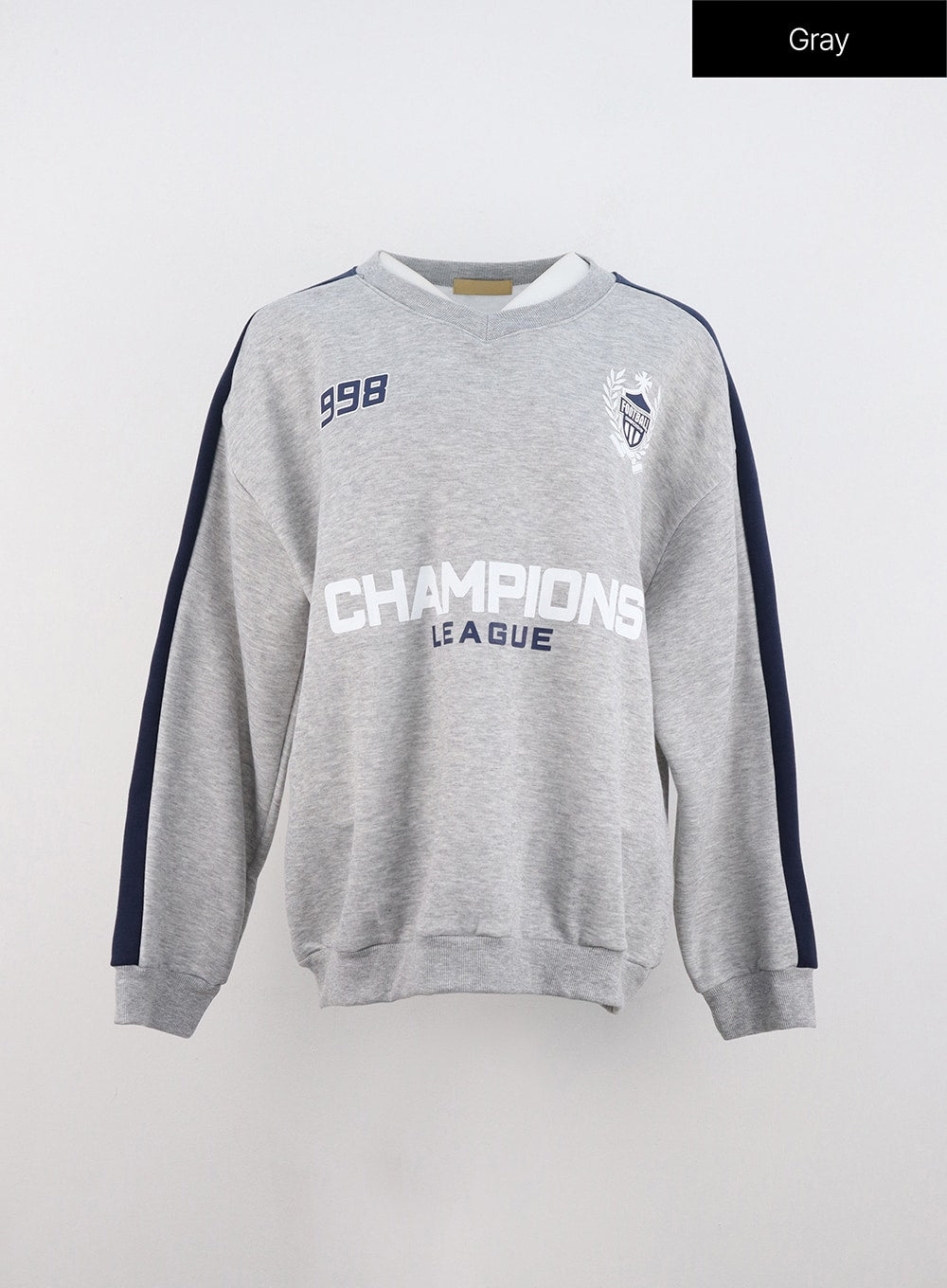 oversized-v-neck-sweatshirt-in322 / Gray