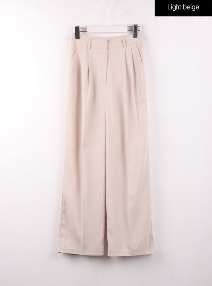 pintuck-wide-pants-of405 / Light beige