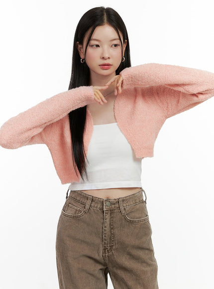 boucle-bolero-cardigan-on408 / Pink