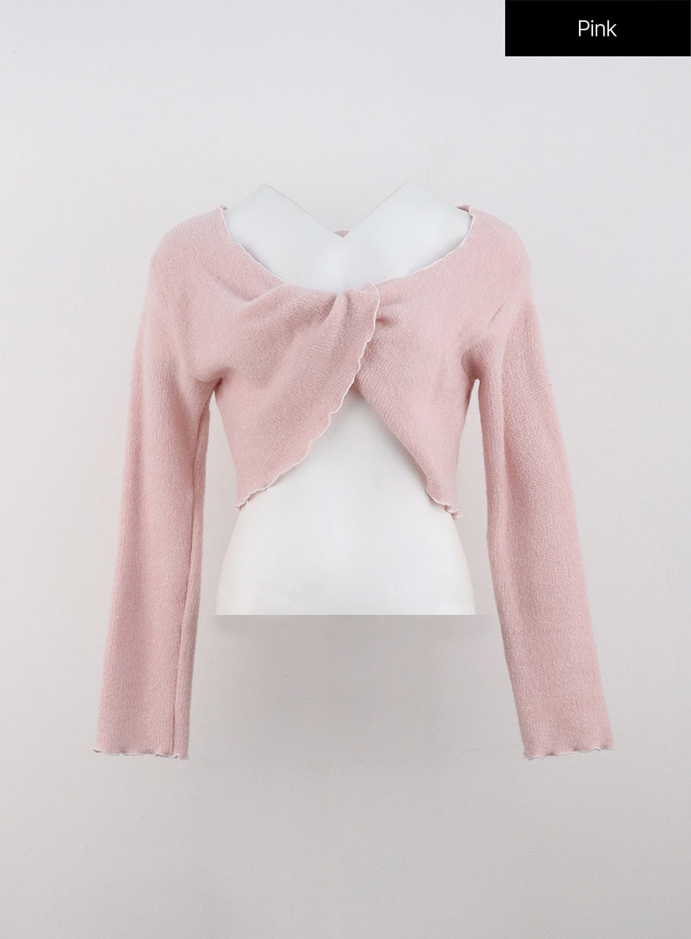 twisted-off-shoulder-crop-sweater-od301 / Pink