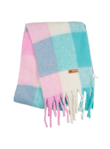 long-tassel-check-scarf-on418 / Pink