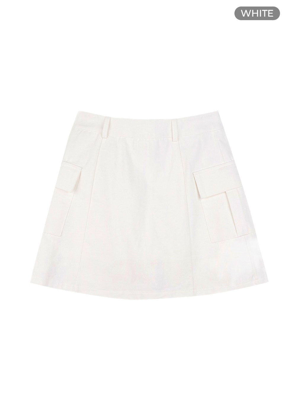 solid-cargo-mini-skirt-om420 / White