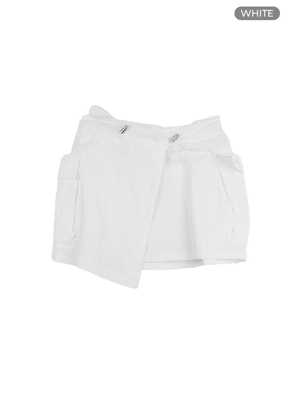 unbalanced-cargo-mini-skirt-cl403 / White