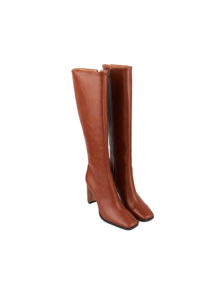 Classic Faux-Leather Knee-High Boots CJ514