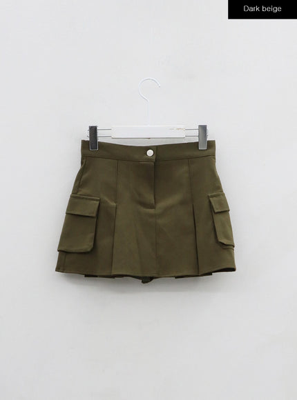 Pleated Cargo Mini Skirt BO13