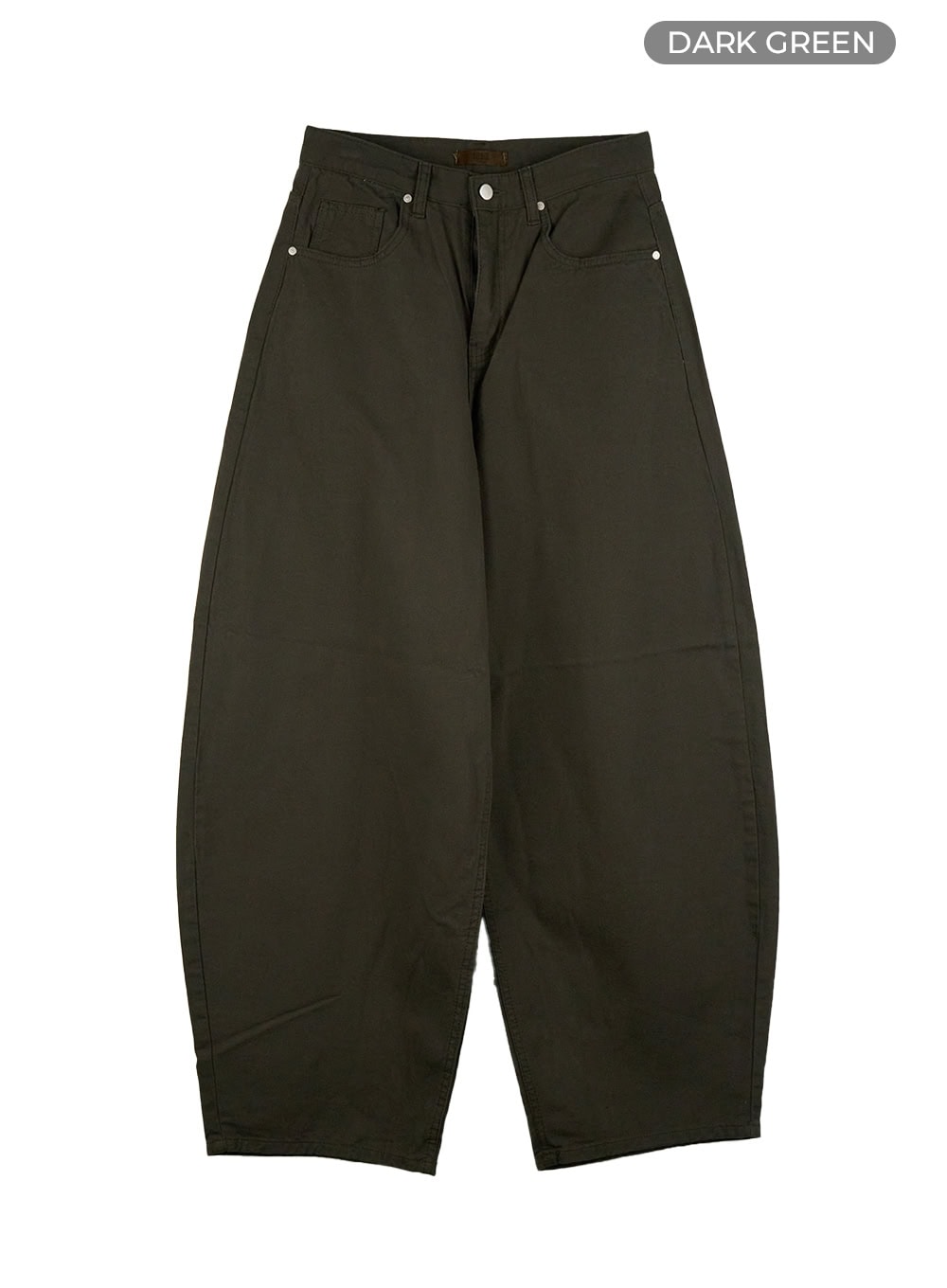 comfy-oversized-cotton-pants-cs420 / Dark green