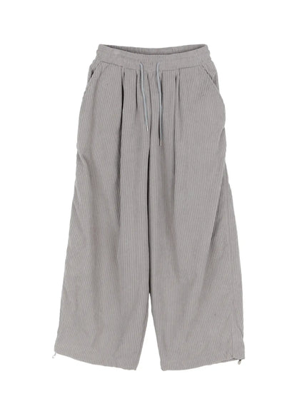 textured-fleece-baggy-pants-cd505 / Gray