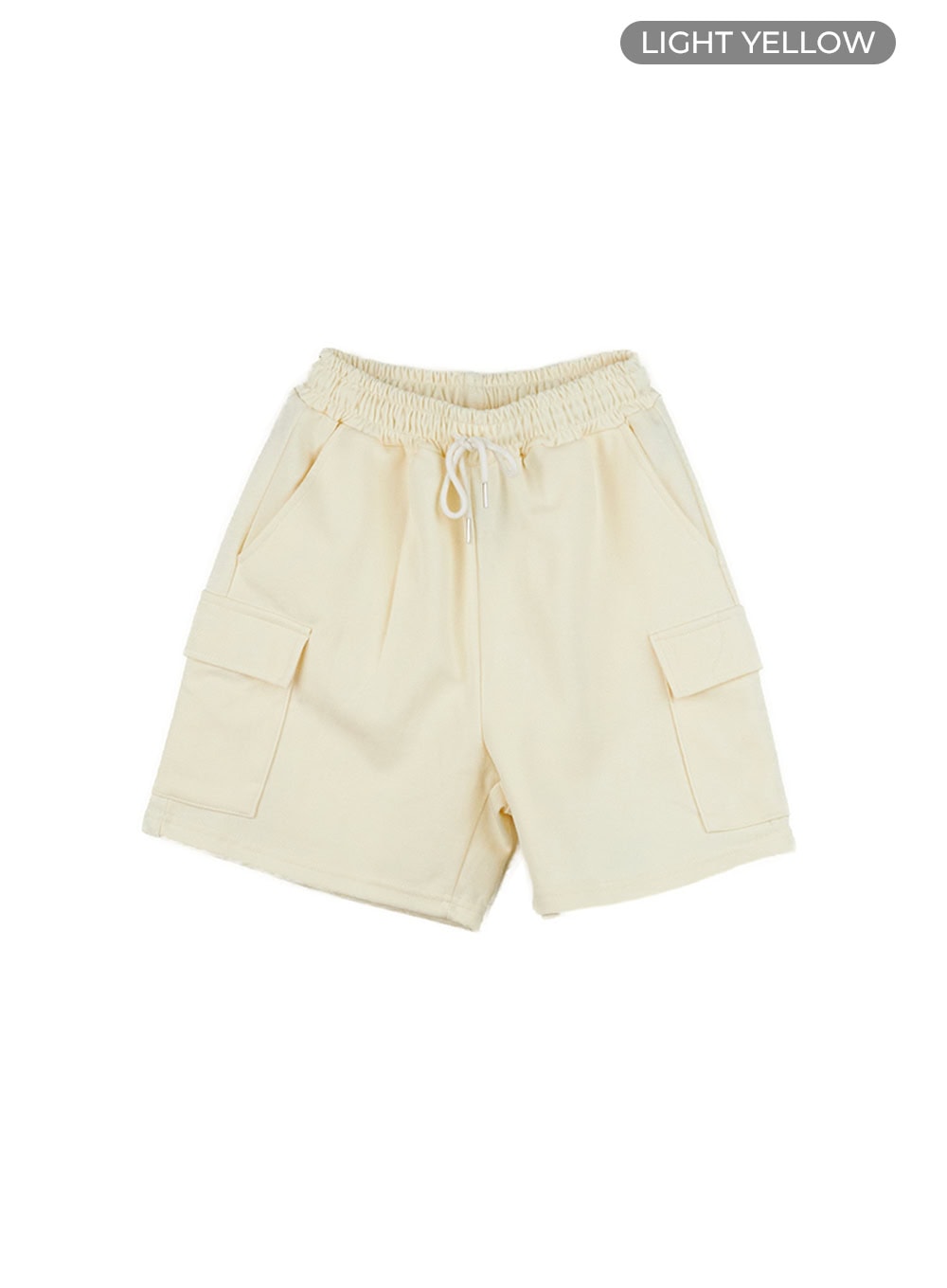 banded-cargo-sweat-shorts-cg408 / Light yellow