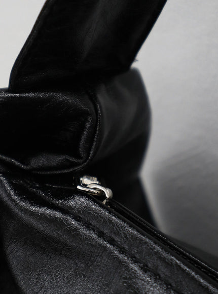 Faux Leather Half Moon Cross Body Bag OF310