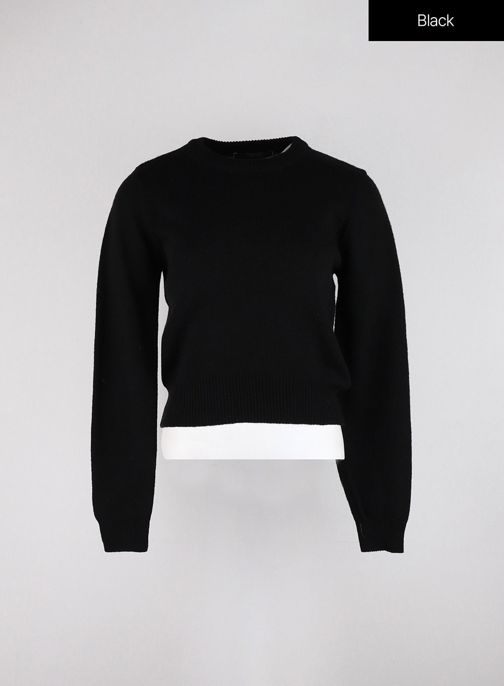 round-neck-crop-knit-sweater-od326 / Black