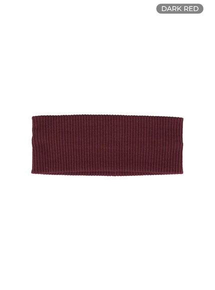 cotton-knitted-headband-oo401 / Dark red